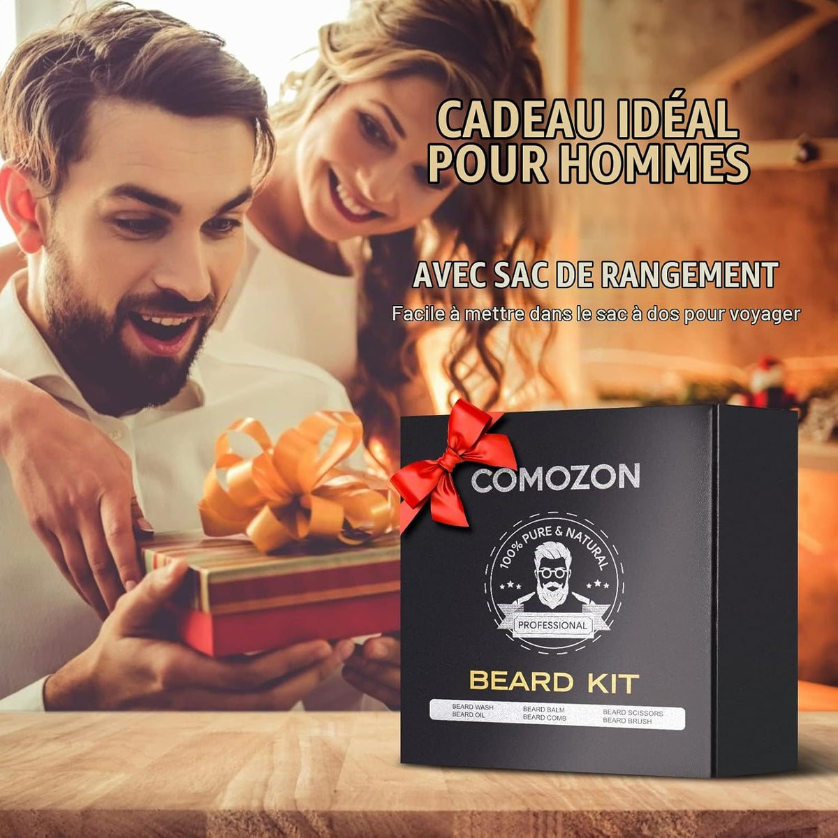 Kit De Soin Barbe Homme, Avec Huile, Shampoing & Crèmes