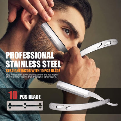 Kit Barbe Homme Complet 12 En 1, Rouleau Barbe, Rasoir, Lames Barbe