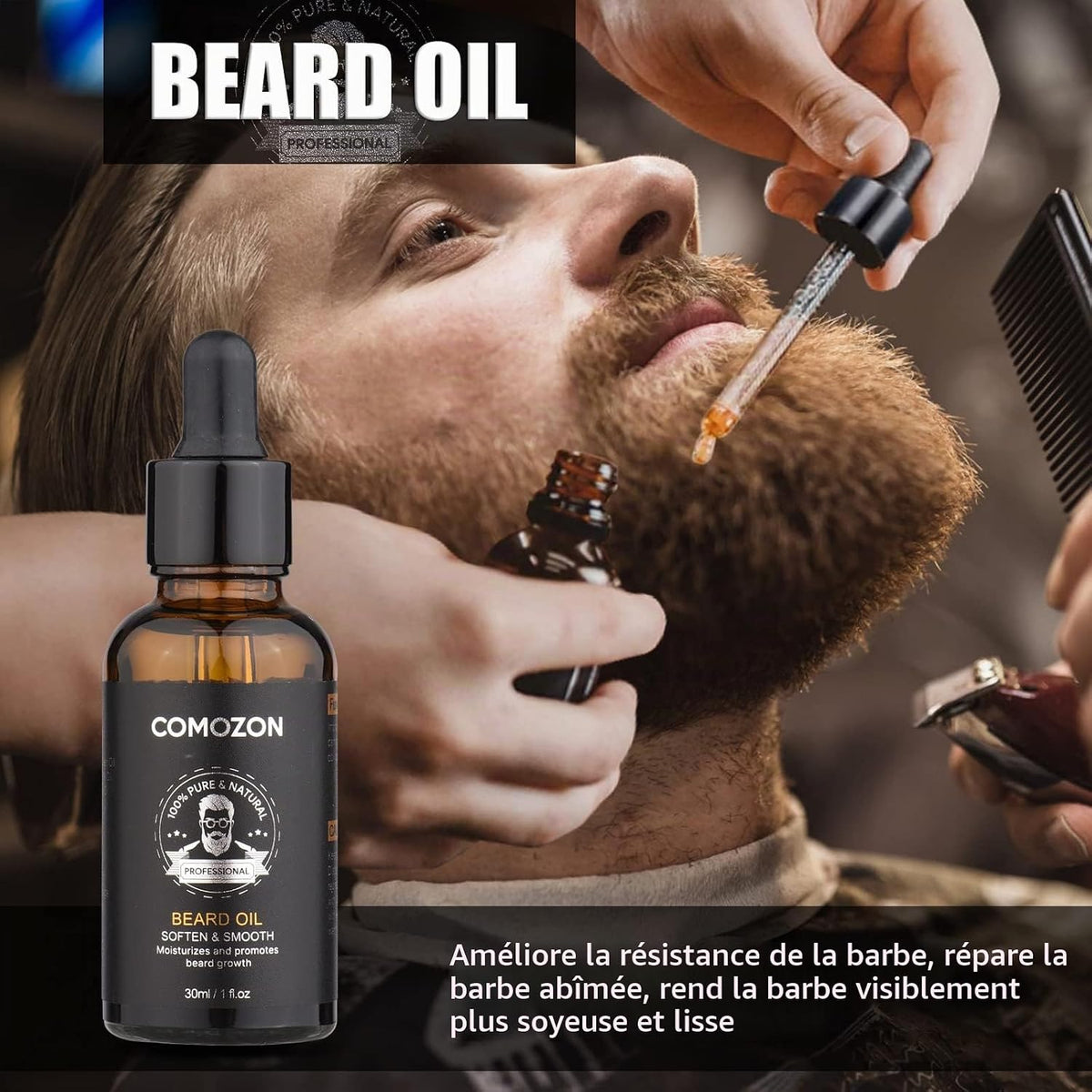 Kit De Soin Barbe Homme, Avec Huile, Shampoing & Crèmes