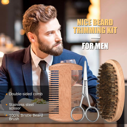 Kit Barbe Homme Complet 12 En 1, Rouleau Barbe, Rasoir, Lames Barbe